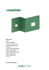 Lastenboek staande naad tegen verluchte bebording in gevel - horizontaal geplaatst - VMCOPPER Green